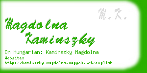 magdolna kaminszky business card